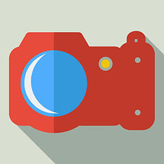 Image showing Modern flat design concept icon photo camera. Vector illustratio