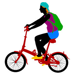 Image showing Silhouette of a cyclist male.  vector illustration.