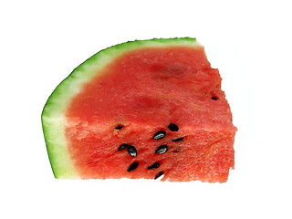 Image showing Sliced ripe watermelon isolated on white background