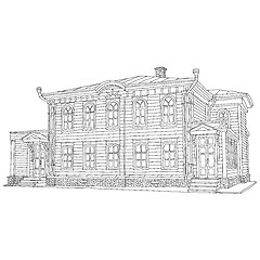 Image showing Drawing, sketch of a house. Vector illustration.