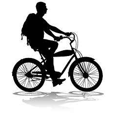 Image showing Silhouette of a cyclist male.  vector illustration.