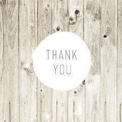 Image showing Thank You Card with Blond Wooden Background