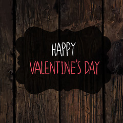 Image showing Valentines Greetings on Wooden Texture