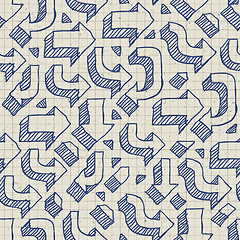 Image showing Arrows Seamless Pattern on Paper of Exercise Book