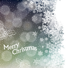 Image showing Merry Christmas Snowflakes Background with Isolated Side