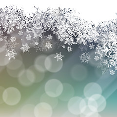 Image showing Snowflakes Background with Isolated Side