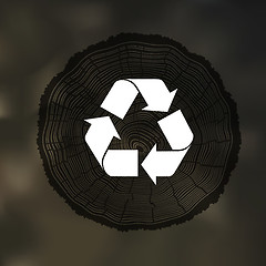 Image showing Tree Rings background with Reuse Symbol. Template for annual rep