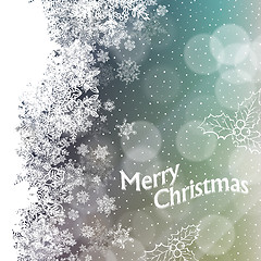 Image showing Merry Christmas Snowflakes Background with Isolated Side