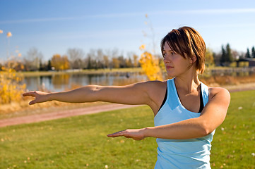 Image showing Woman stretching