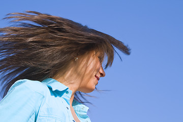 Image showing Blowing the hair