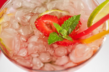 Image showing Strawberry mohito cocktail