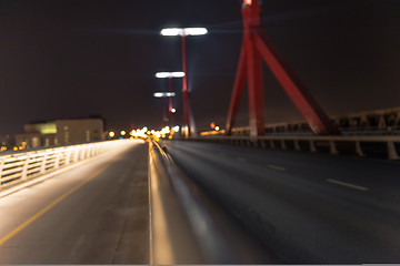 Image showing Empty bridge at night