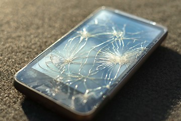 Image showing Broken glass of smart phone 