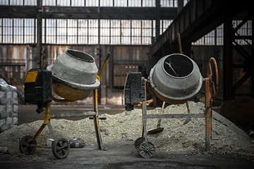 Image showing Cement mixer at a construction site