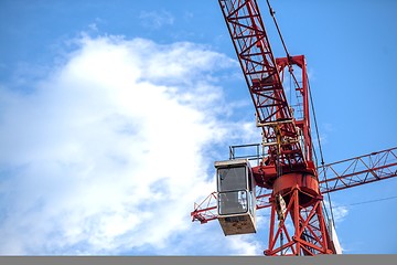 Image showing Industrial cargo cranes in the dock