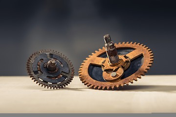 Image showing Old gears on table