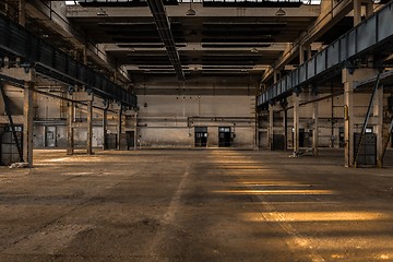 Image showing Large industrial hall of a repair station