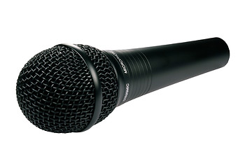 Image showing Isolated black microphone