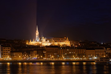 Image showing Night view of the Mathias Church 