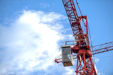 Image showing Industrial cargo cranes in the dock