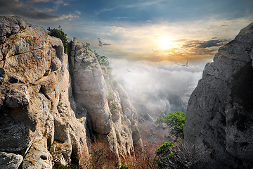 Image showing Birds over valley of ghosts