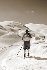 Image showing Sepia Vintage skier 