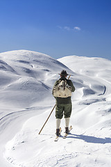 Image showing Vintage skier 