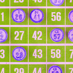 Image showing Green bingo card isolated