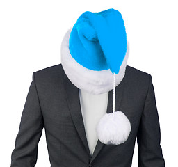 Image showing Business man with a santa hat 
