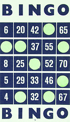 Image showing Blue bingo card isolated