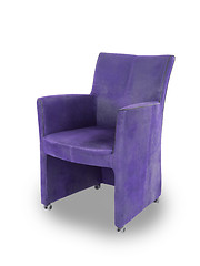 Image showing Purple leather dining room chair 