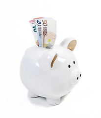 Image showing piggy bank with money bills