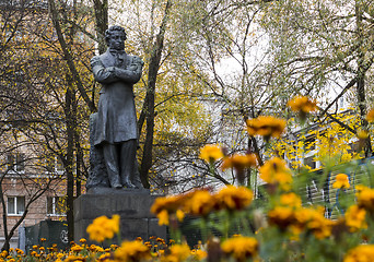 Image showing Old monument to russian classical poet Alexander Pushkin