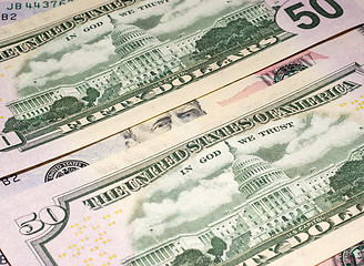 Image showing Dollar bank bills background 