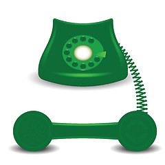 Image showing old green phone