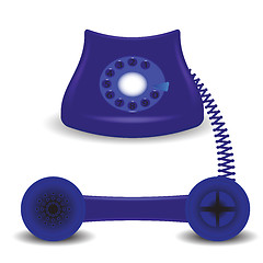 Image showing old blue phone