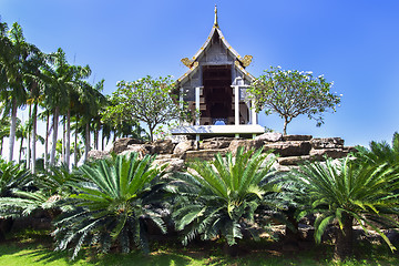 Image showing Gazebo and Palm Trees.