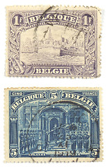 Image showing Vintage Belgian stamps