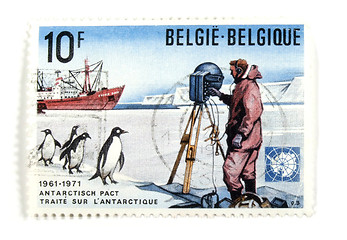 Image showing Belgian postage stamps