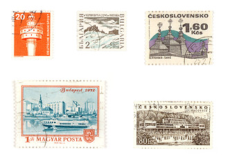 Image showing Various European stamps