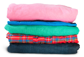 Image showing Stack Of Five Types Of Clothes