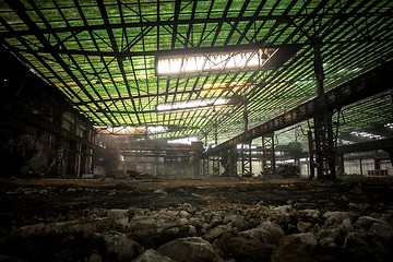 Image showing Large empty hall with concrete walls