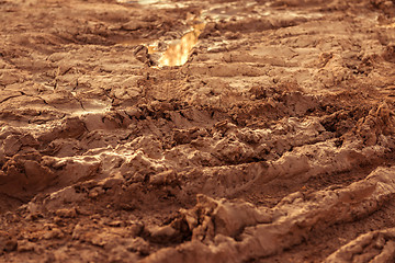 Image showing Dry soil closeup before rain