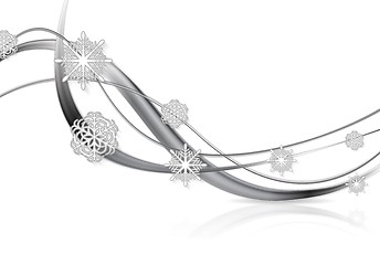 Image showing Silver metal abstract Christmas background