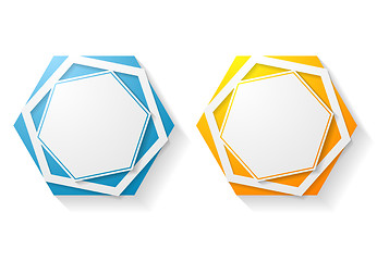 Image showing Abstract hexagon shape vector sticker