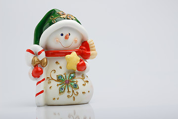 Image showing Cheerful snowman