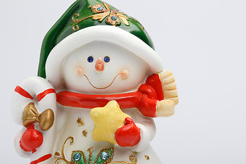 Image showing Cheerful snowman