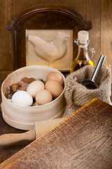 Image showing kitchen still life with eggs