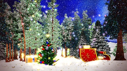 Image showing Christmas forest