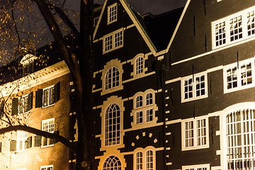 Image showing Amsterdam Facades At Night